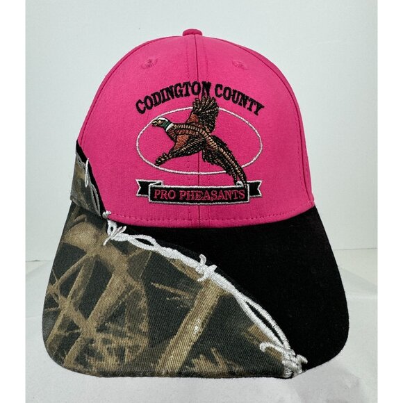 Pro Pheasants Hat Adjustable Cap Pink Camouflage Ring Neck Pheasant South Dakota - Picture 1 of 9